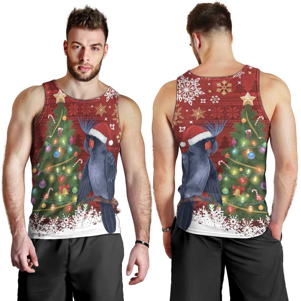Australia Palm Cockatoo Christmas Men Tank Top Goliath Cockatoo Santa Merry Chrissie - Aussie Hoodie