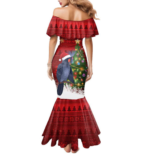 Australia Palm Cockatoo Christmas Mermaid Dress Goliath Cockatoo Santa Merry Chrissie - Aussie Hoodie