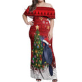 Australia Palm Cockatoo Christmas Off Shoulder Maxi Dress Goliath Cockatoo Santa Merry Chrissie - Aussie Hoodie