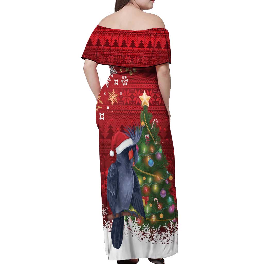 Australia Palm Cockatoo Christmas Off Shoulder Maxi Dress Goliath Cockatoo Santa Merry Chrissie - Aussie Hoodie