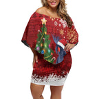 Australia Palm Cockatoo Christmas Off Shoulder Short Dress Goliath Cockatoo Santa Merry Chrissie - Aussie Hoodie