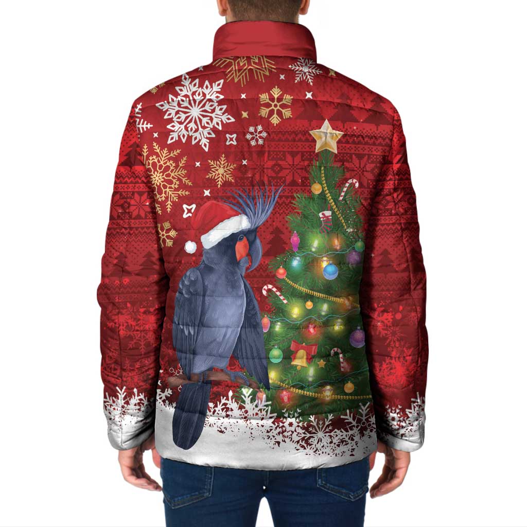 Australia Palm Cockatoo Christmas Padded Jacket Goliath Cockatoo Santa Merry Chrissie - Aussie Hoodie