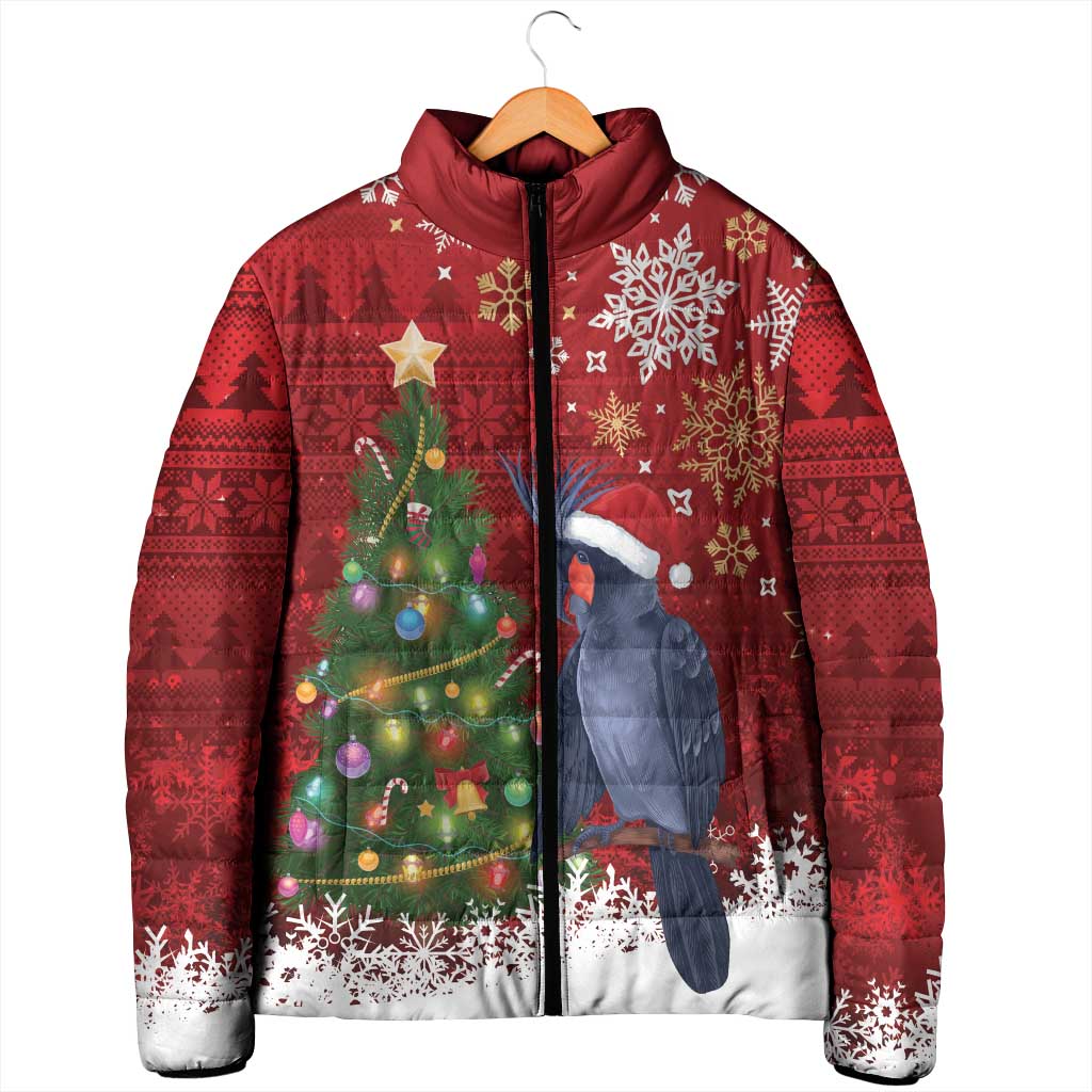 Australia Palm Cockatoo Christmas Padded Jacket Goliath Cockatoo Santa Merry Chrissie - Aussie Hoodie