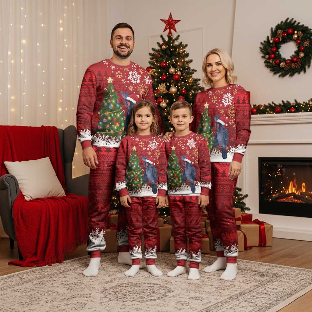 Australia Palm Cockatoo Christmas Pajama Set Goliath Cockatoo Santa Merry Chrissie - Aussie Hoodie