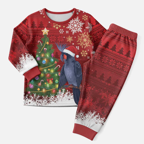 Australia Palm Cockatoo Christmas Pajama Set Goliath Cockatoo Santa Merry Chrissie - Aussie Hoodie