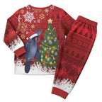Australia Palm Cockatoo Christmas Pajama Set Goliath Cockatoo Santa Merry Chrissie - Aussie Hoodie