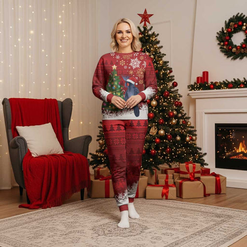 Australia Palm Cockatoo Christmas Pajama Set Goliath Cockatoo Santa Merry Chrissie - Aussie Hoodie