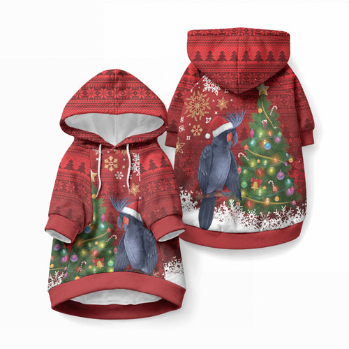 Australia Palm Cockatoo Christmas Pet Hoodie Goliath Cockatoo Santa Merry Chrissie