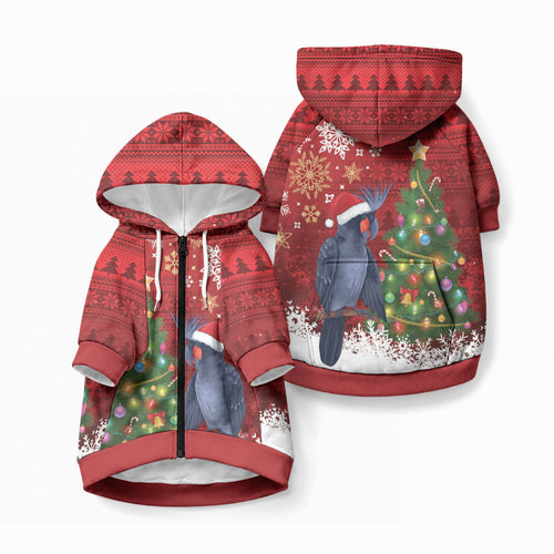 Australia Palm Cockatoo Christmas Pet Hoodie Goliath Cockatoo Santa Merry Chrissie