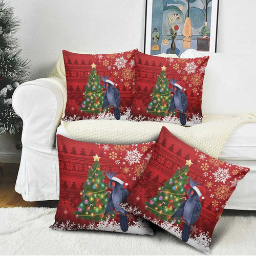 Australia Palm Cockatoo Christmas Pillow Cover Goliath Cockatoo Santa Merry Chrissie - Aussie Hoodie