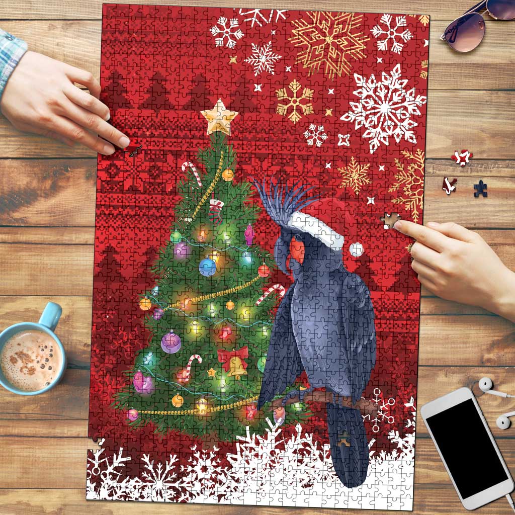 Australia Palm Cockatoo Christmas Puzzle Goliath Cockatoo Santa Merry Chrissie - Aussie Hoodie