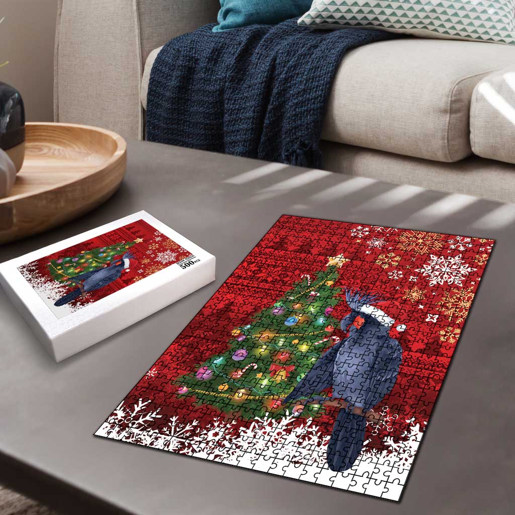 Australia Palm Cockatoo Christmas Puzzle Goliath Cockatoo Santa Merry Chrissie - Aussie Hoodie