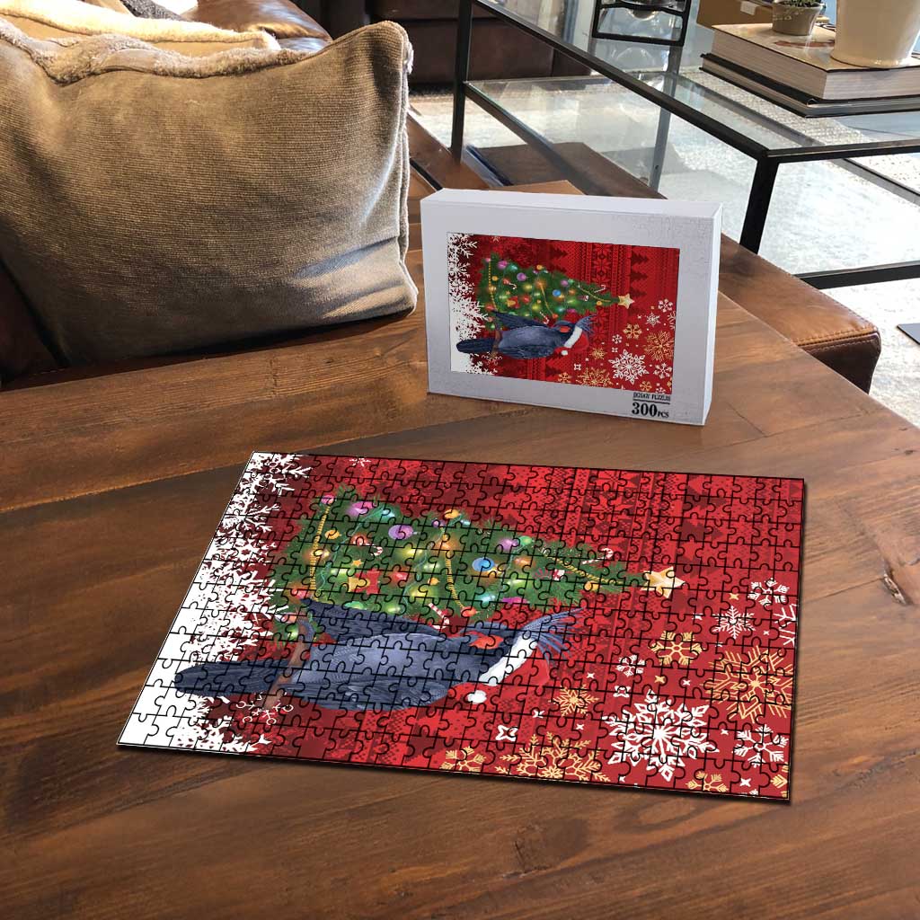 Australia Palm Cockatoo Christmas Puzzle Goliath Cockatoo Santa Merry Chrissie - Aussie Hoodie