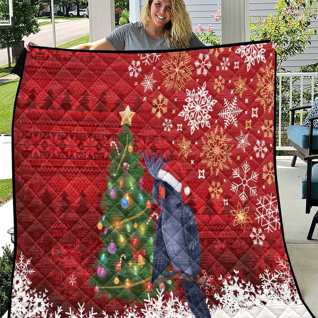 Australia Palm Cockatoo Christmas Quilt Goliath Cockatoo Santa Merry Chrissie - Aussie Hoodie