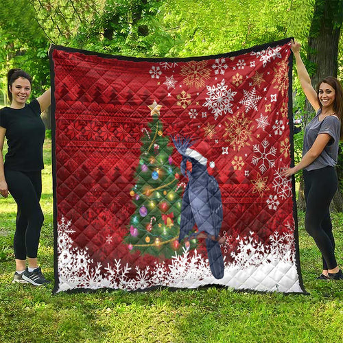 Australia Palm Cockatoo Christmas Quilt Goliath Cockatoo Santa Merry Chrissie - Aussie Hoodie