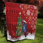 Australia Palm Cockatoo Christmas Quilt Goliath Cockatoo Santa Merry Chrissie - Aussie Hoodie