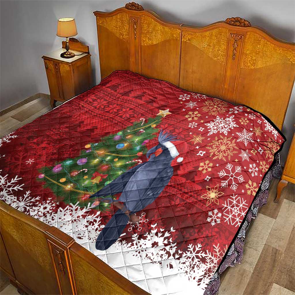 Australia Palm Cockatoo Christmas Quilt Goliath Cockatoo Santa Merry Chrissie - Aussie Hoodie