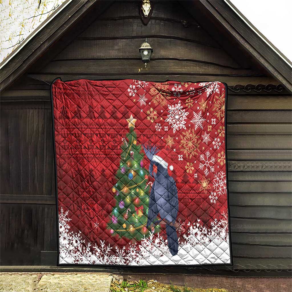 Australia Palm Cockatoo Christmas Quilt Goliath Cockatoo Santa Merry Chrissie - Aussie Hoodie