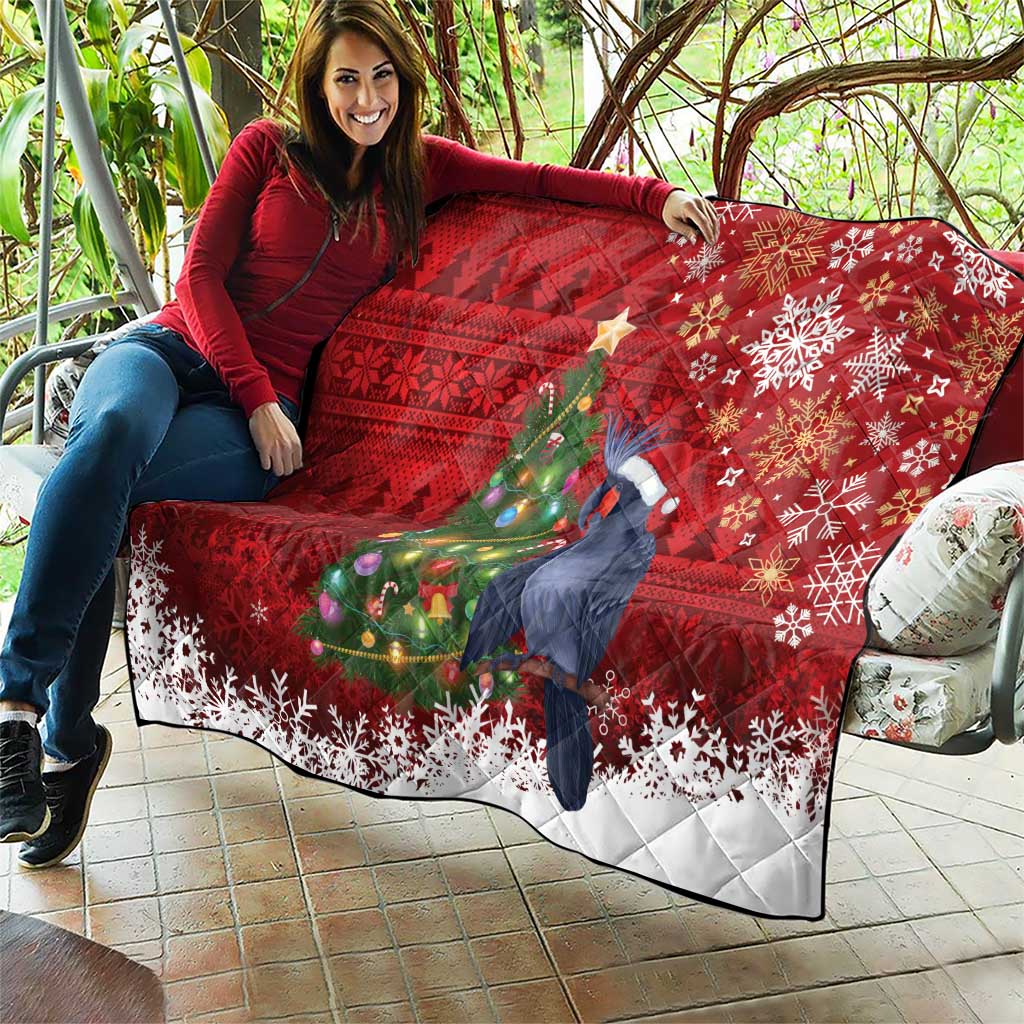 Australia Palm Cockatoo Christmas Quilt Goliath Cockatoo Santa Merry Chrissie - Aussie Hoodie