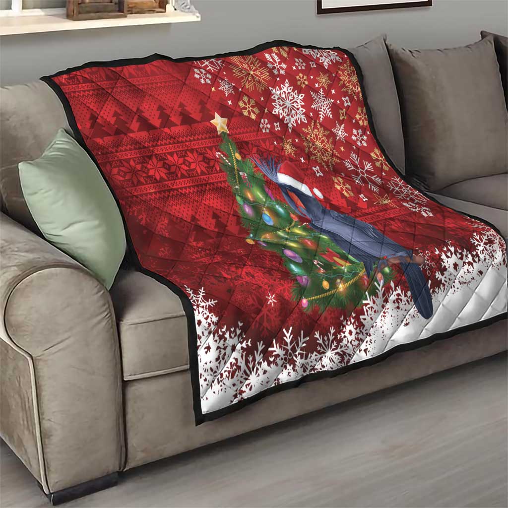 Australia Palm Cockatoo Christmas Quilt Goliath Cockatoo Santa Merry Chrissie - Aussie Hoodie