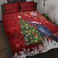 Australia Palm Cockatoo Christmas Quilt Bed Set Goliath Cockatoo Santa Merry Chrissie - Aussie Hoodie