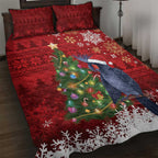 Australia Palm Cockatoo Christmas Quilt Bed Set Goliath Cockatoo Santa Merry Chrissie - Aussie Hoodie
