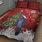 Australia Palm Cockatoo Christmas Quilt Bed Set Goliath Cockatoo Santa Merry Chrissie - Aussie Hoodie