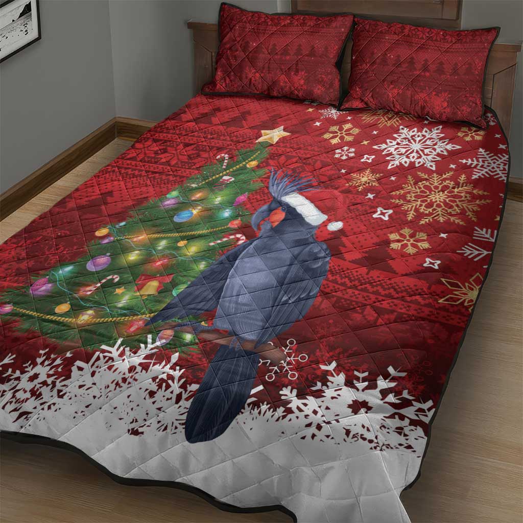 Australia Palm Cockatoo Christmas Quilt Bed Set Goliath Cockatoo Santa Merry Chrissie - Aussie Hoodie