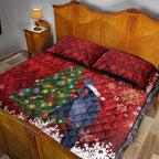 Australia Palm Cockatoo Christmas Quilt Bed Set Goliath Cockatoo Santa Merry Chrissie - Aussie Hoodie