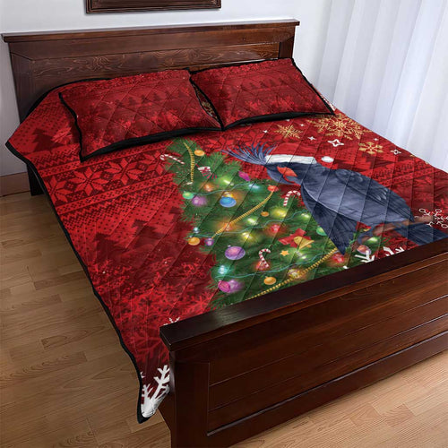 Australia Palm Cockatoo Christmas Quilt Bed Set Goliath Cockatoo Santa Merry Chrissie - Aussie Hoodie