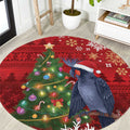 Australia Palm Cockatoo Christmas Round Carpet Goliath Cockatoo Santa Merry Chrissie - Aussie Hoodie