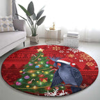 Australia Palm Cockatoo Christmas Round Carpet Goliath Cockatoo Santa Merry Chrissie - Aussie Hoodie