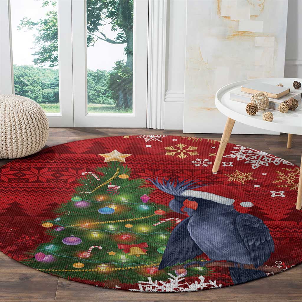 Australia Palm Cockatoo Christmas Round Carpet Goliath Cockatoo Santa Merry Chrissie - Aussie Hoodie