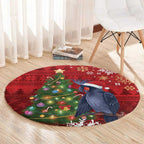 Australia Palm Cockatoo Christmas Round Carpet Goliath Cockatoo Santa Merry Chrissie - Aussie Hoodie