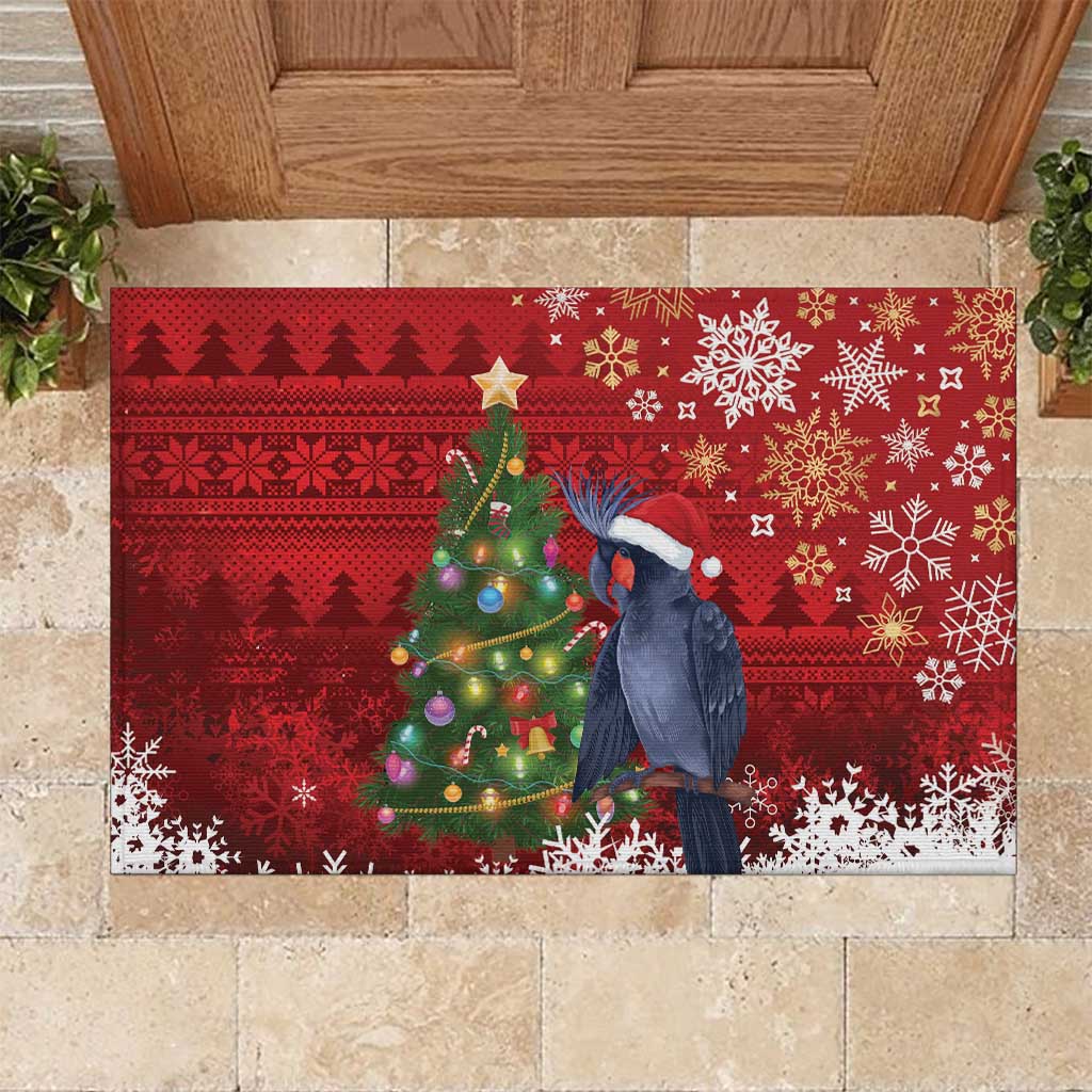 Australia Palm Cockatoo Christmas Rubber Doormat Goliath Cockatoo Santa Merry Chrissie - Aussie Hoodie
