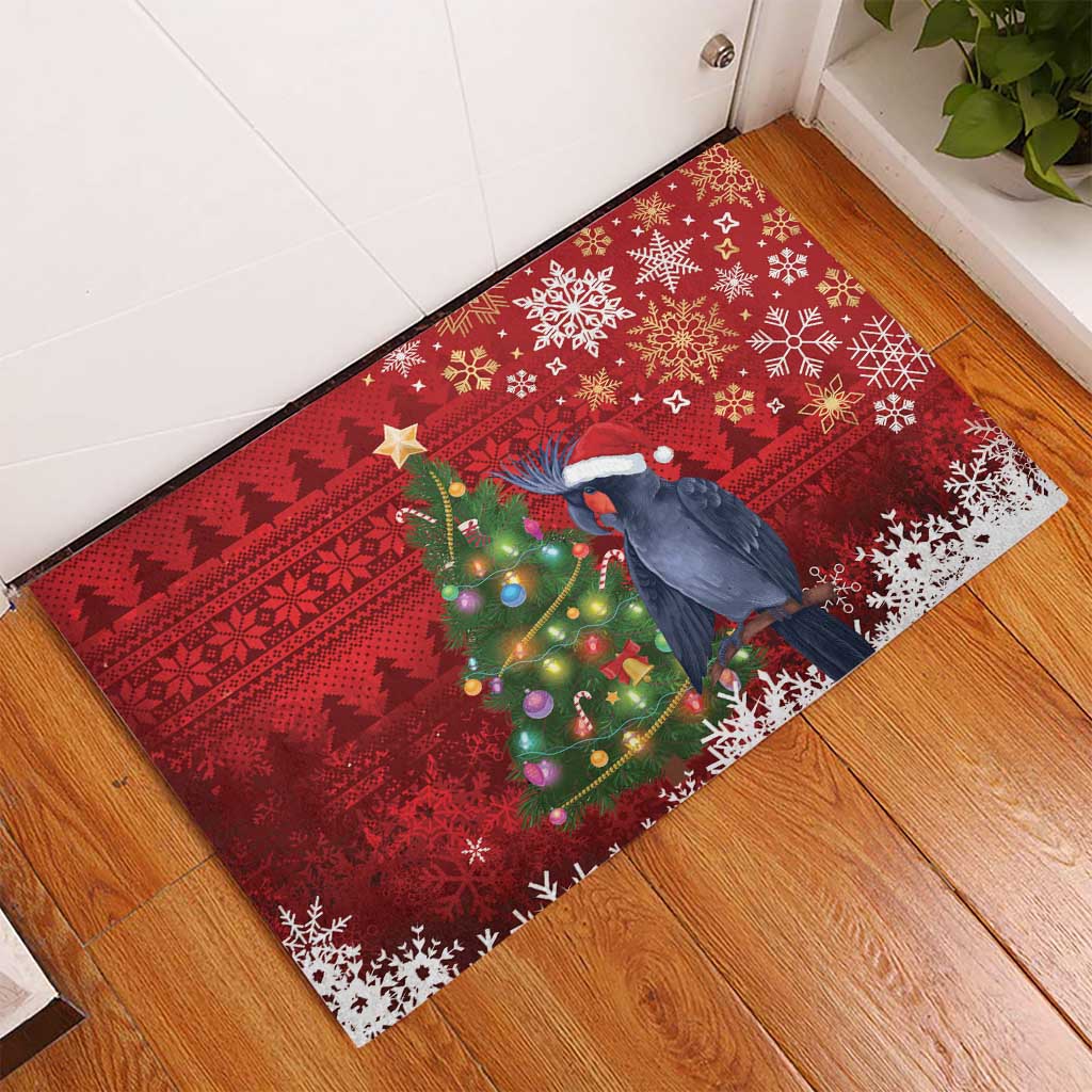 Australia Palm Cockatoo Christmas Rubber Doormat Goliath Cockatoo Santa Merry Chrissie - Aussie Hoodie