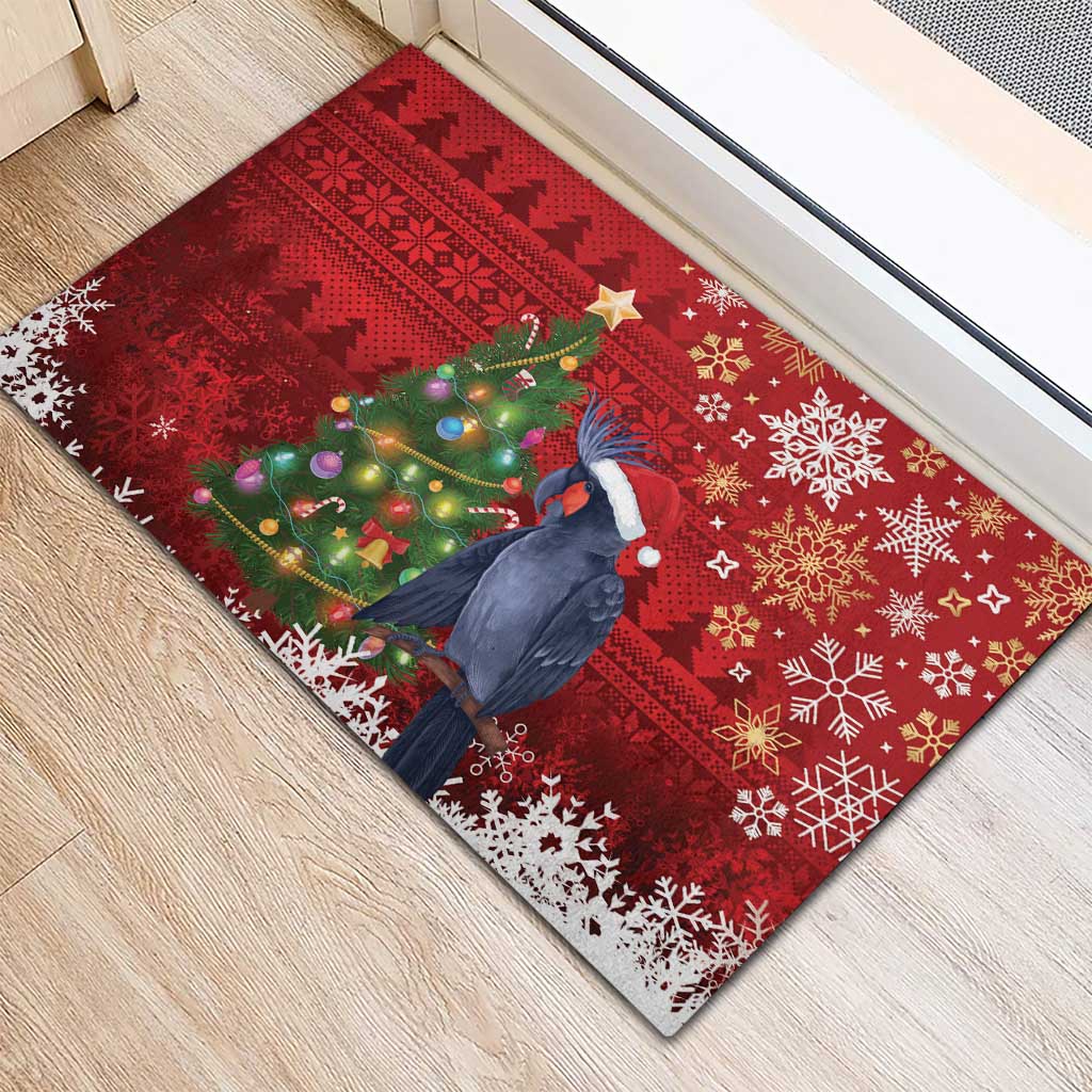 Australia Palm Cockatoo Christmas Rubber Doormat Goliath Cockatoo Santa Merry Chrissie - Aussie Hoodie