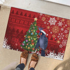 Australia Palm Cockatoo Christmas Rubber Doormat Goliath Cockatoo Santa Merry Chrissie - Aussie Hoodie