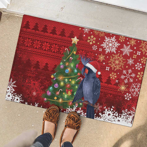 Australia Palm Cockatoo Christmas Rubber Doormat Goliath Cockatoo Santa Merry Chrissie - Aussie Hoodie