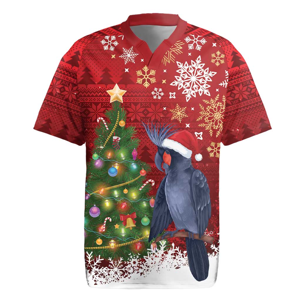 Australia Palm Cockatoo Christmas Rugby Jersey Goliath Cockatoo Santa Merry Chrissie - Aussie Hoodie