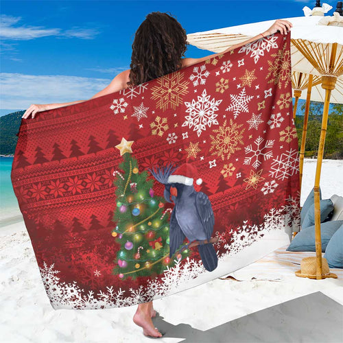 Australia Palm Cockatoo Christmas Sarong Goliath Cockatoo Santa Merry Chrissie - Aussie Hoodie