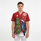Australia Palm Cockatoo Christmas Scrub Top Goliath Cockatoo Santa Merry Chrissie - Aussie Hoodie