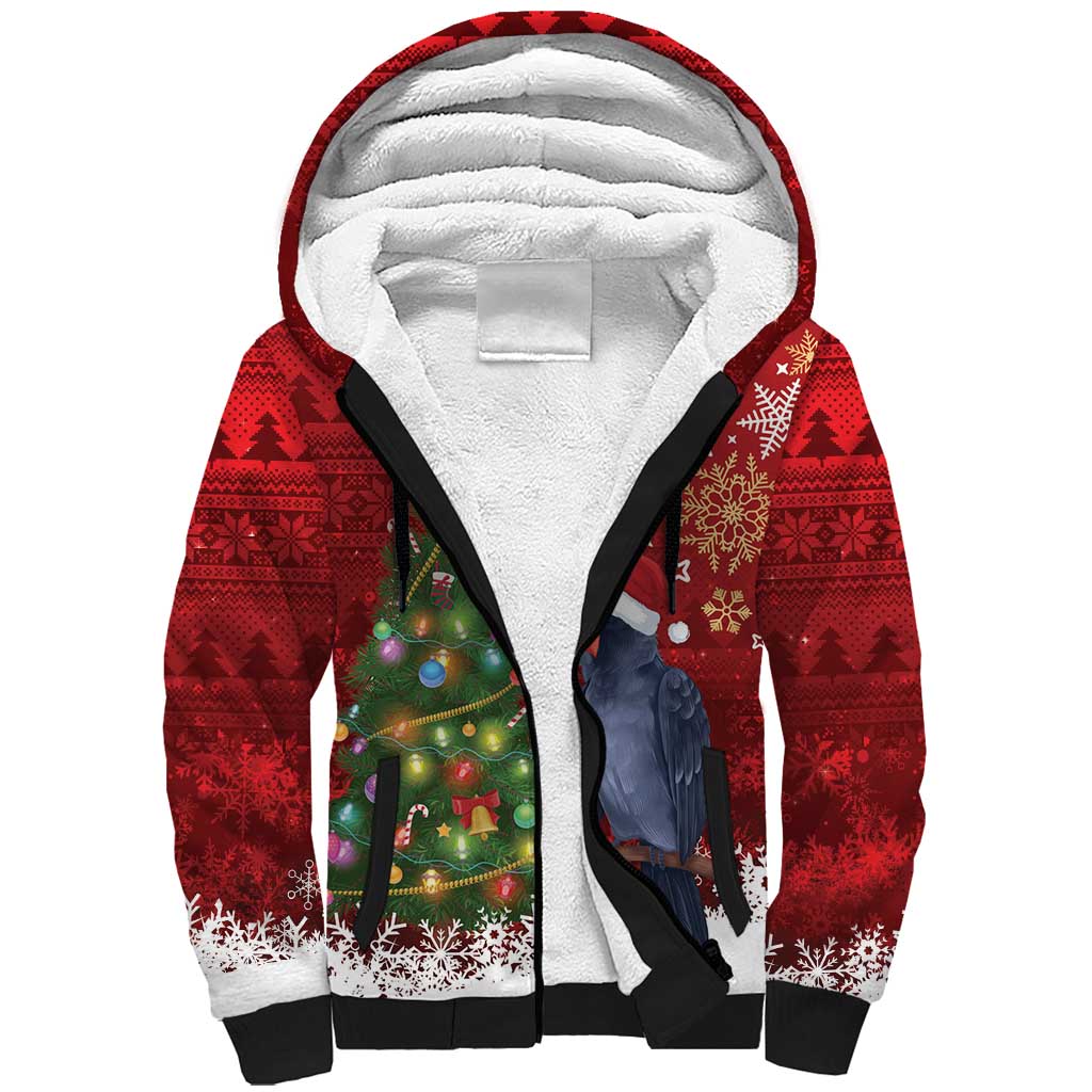 Australia Palm Cockatoo Christmas Sherpa Hoodie Goliath Cockatoo Santa Merry Chrissie - Aussie Hoodie