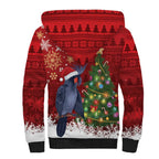 Australia Palm Cockatoo Christmas Sherpa Hoodie Goliath Cockatoo Santa Merry Chrissie - Aussie Hoodie