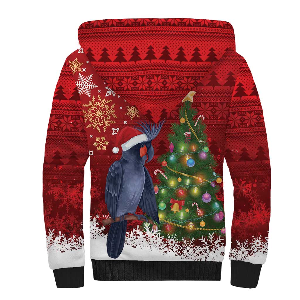 Australia Palm Cockatoo Christmas Sherpa Hoodie Goliath Cockatoo Santa Merry Chrissie - Aussie Hoodie