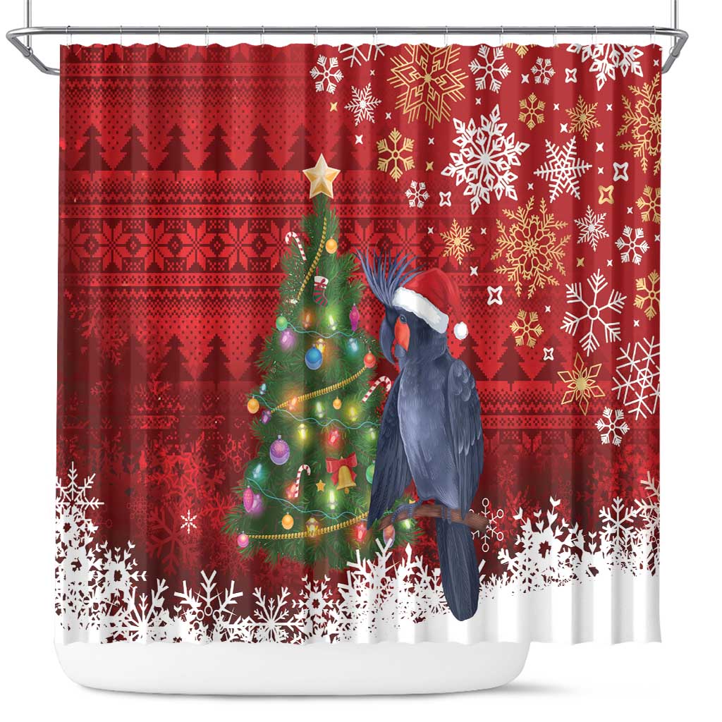 Australia Palm Cockatoo Christmas Shower Curtain Goliath Cockatoo Santa Merry Chrissie - Aussie Hoodie