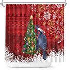 Australia Palm Cockatoo Christmas Shower Curtain Goliath Cockatoo Santa Merry Chrissie - Aussie Hoodie