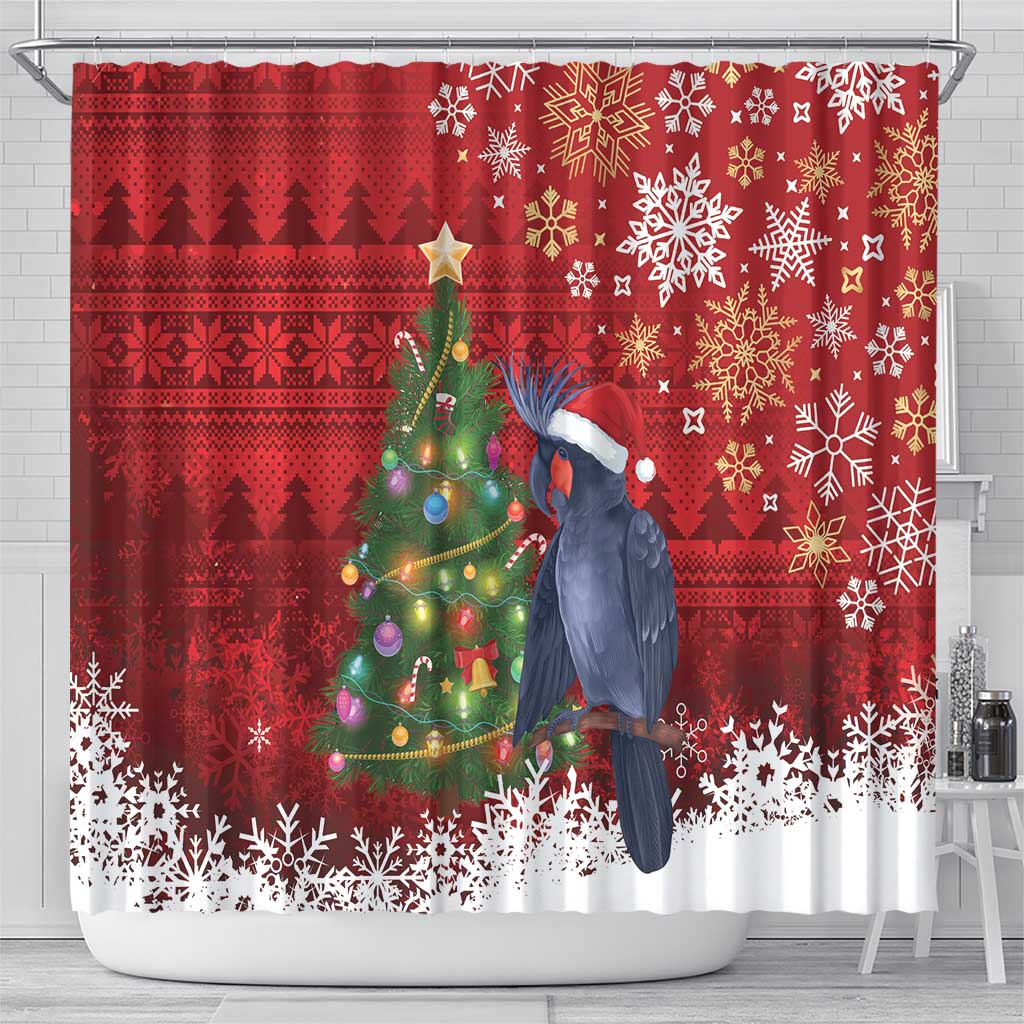 Australia Palm Cockatoo Christmas Shower Curtain Goliath Cockatoo Santa Merry Chrissie - Aussie Hoodie