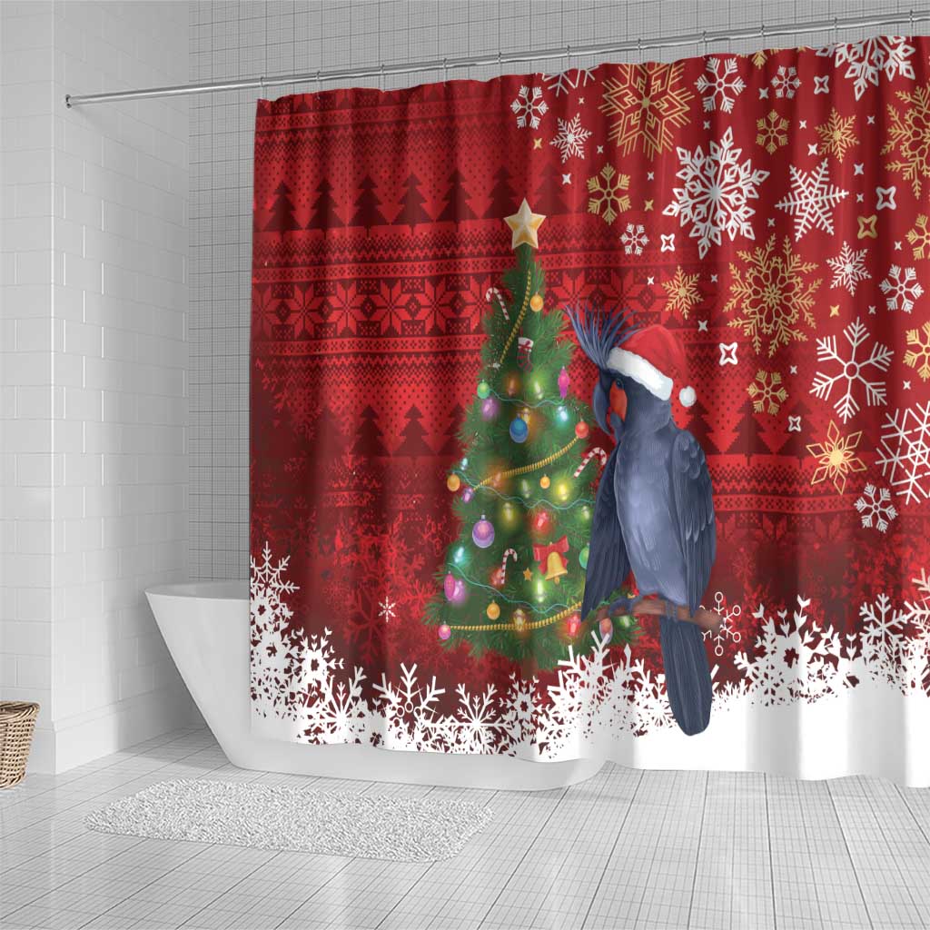 Australia Palm Cockatoo Christmas Shower Curtain Goliath Cockatoo Santa Merry Chrissie - Aussie Hoodie