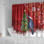 Australia Palm Cockatoo Christmas Shower Curtain Goliath Cockatoo Santa Merry Chrissie - Aussie Hoodie